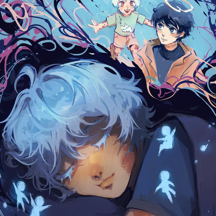 AsherMakesArt&#39;s characters Tommy and Azul