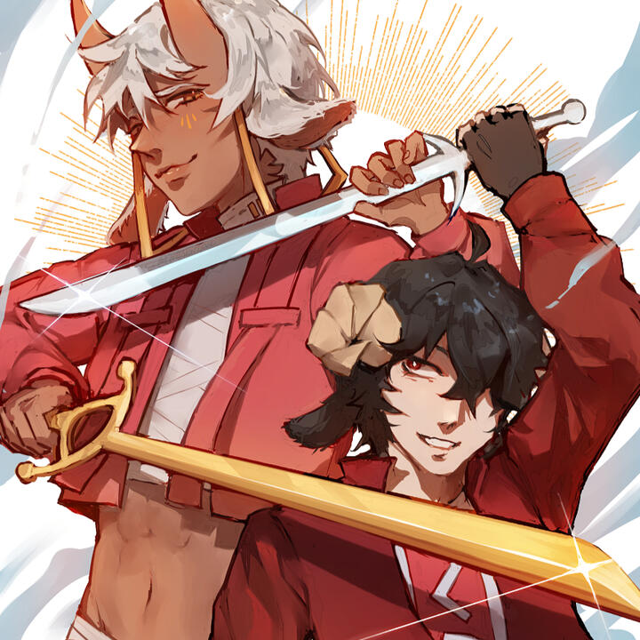 TaikiSato character Anthem and CalimariPie's(me) character Jayce Sun Sol